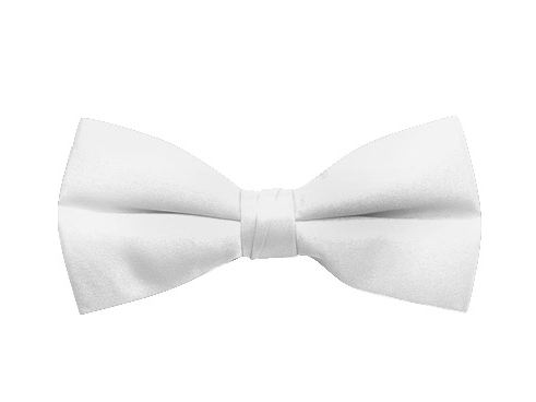 white satin bow tie