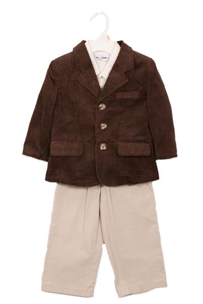 Brown Corduroy Toddler 4-Piece Suit