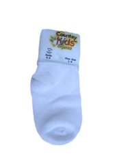 Organic Cotton Turn Cuff Socks - White