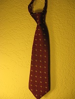 Burgundy  Patterned Zipper Tie - Toddler