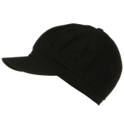 Black Cotton Cabbie Hat - Youth