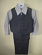 Fouger Gray Pin Stripe 4 - Piece Vest Set - One size 5 left!