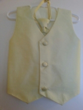 Silk Vest w Wrap Around Long Tie - Yellow