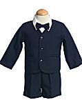 Navy Blue Rayon Boys Eton Suit SALE