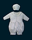 Close-Out 3 - Piece Shantung Christening Romper with Jacket