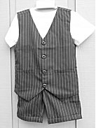 Close-Out 2-Piece Gray Pinstripe Cotton Vest & Shorts Set 3T