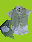 One-Of-A-Kind Mint Sz 3T Short Set & Matching Girl's Sash