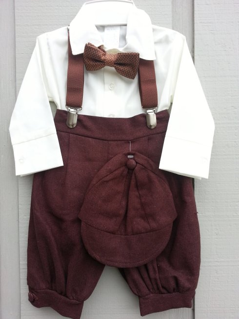 One-Of-A-Kind Brown Linen Knicker Set - 18 mo
