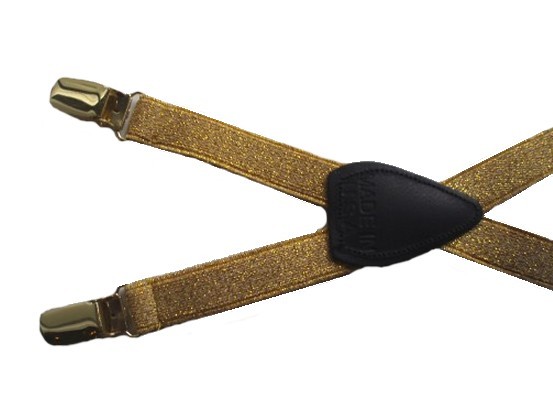 Gold Glitter Elastic Suspenders