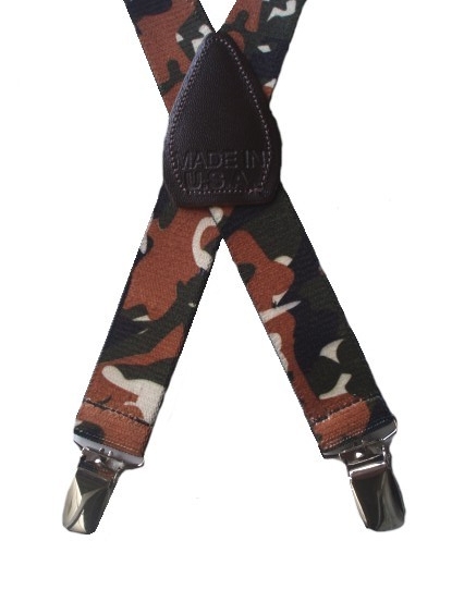 Kids Boys Camouflage Pattern Elastic Suspenders