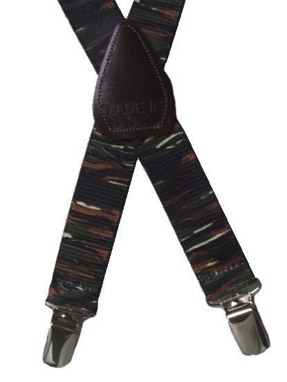 Kids Patterned Suspenders - Jungle Camo Stripes *Sale*