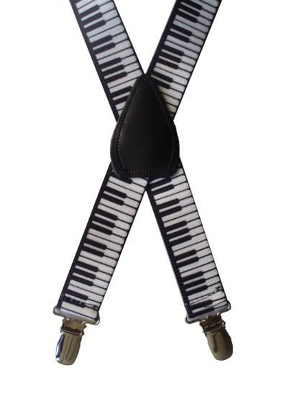 Kids Elastic Suspenders - Piano Keys