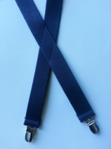 Kids Stitched-Back Elastic Suspenders - Navy
