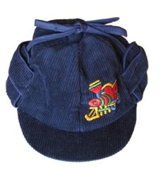 Close-Out Corduroy Hat w Earflaps & Train - Navy