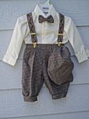 Infant and Toddler Brown Plaid  Knicker Set