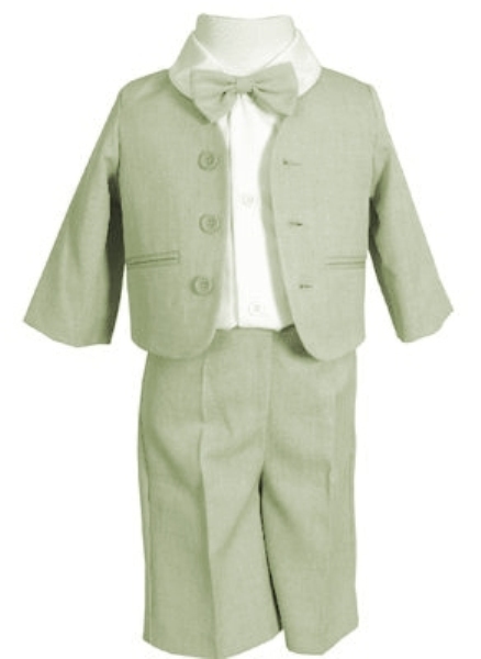 SALE 4 Pc Eton Suit w Walking Shorts - Sage (12 mo)