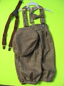 One of a Kind Tan Plaid  Knicker Set & 2 Suspenders