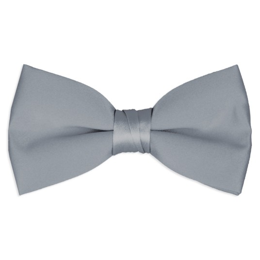 silver satin bow tie