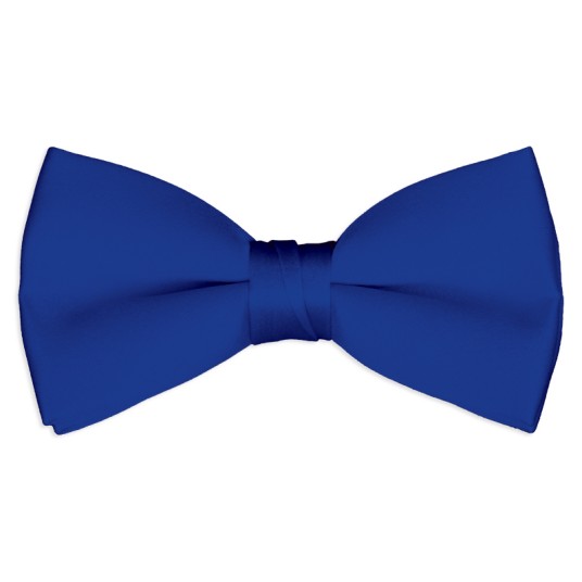 royal-blue satin bow tie