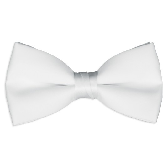 white satin bow tie