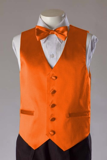 Close-Out Orange Satin Vest - 3 Piece Set - Sz 5