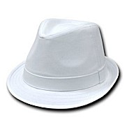 Boys White Cotton Fedora Hat