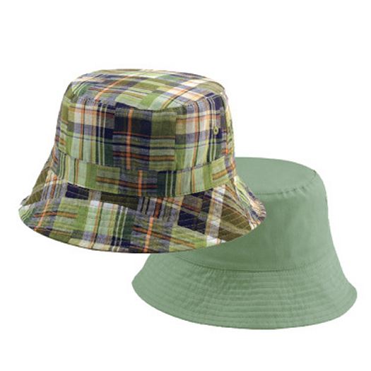 Youth Reversible Olive / Plaid Bucket Hat
